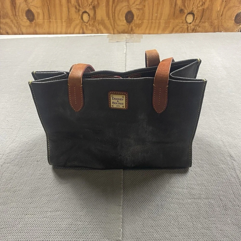Dooney & Bourke Small Shopper Tote Bag Brown Leather Smal Pebbles Brown Handles